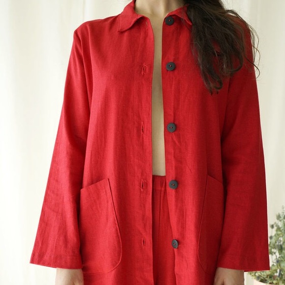 SELVA NEGRA Benni Jacket in Red Linen. Size 4. - Picture 5 of 5
